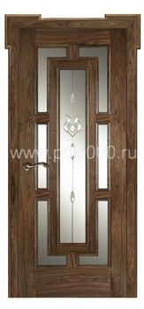 Входная дверь с витражом массив дерева PLS-8, цена 124 950  руб.